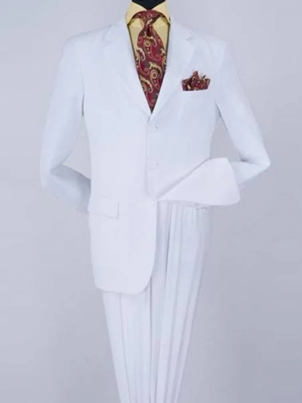 Apollo King White Poplin Classic Fit Suit